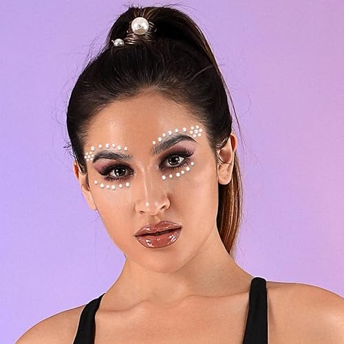 Miniatura 7 de 3 calcomanías de cara de estrella, joyas de cara de cristal con diamantes de imitación plateados, accesorios de fiesta para mujeres y niñas (B)