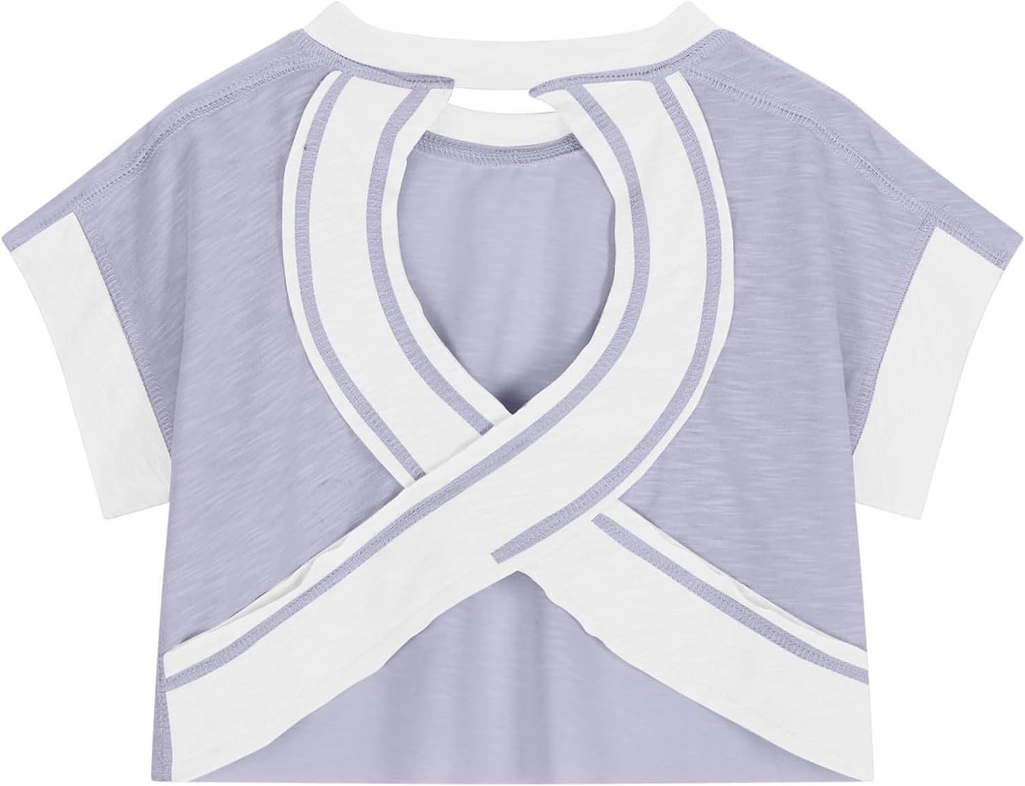 Girls Open Back Shirt Kids Short Sleeve Criss Cross Athletic Crop Tops Lightweight Gym Yoga Workout T Shirts Summer