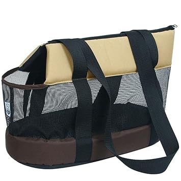 Indy Mall Small Pet Cats Dogs Carrier Air Vents Mesh Shoulder Bag Carrying Bag Brown S