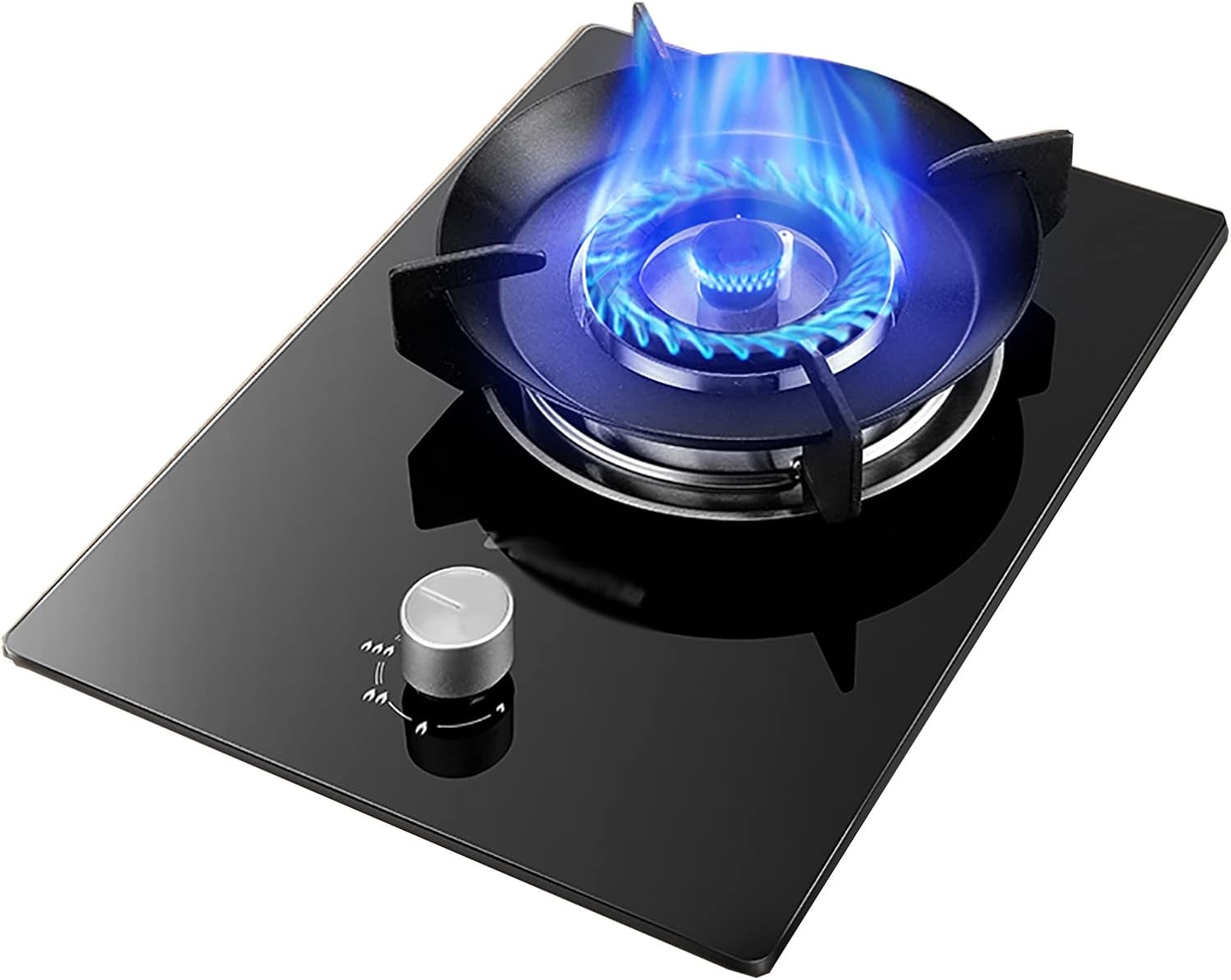 Profession Gas Hob 5.0Kw Built-In Gas Cooktop,Black Tempered Glass Lpg/Ng Kitchen Accessories Cooking Appliance(Black) (Black)