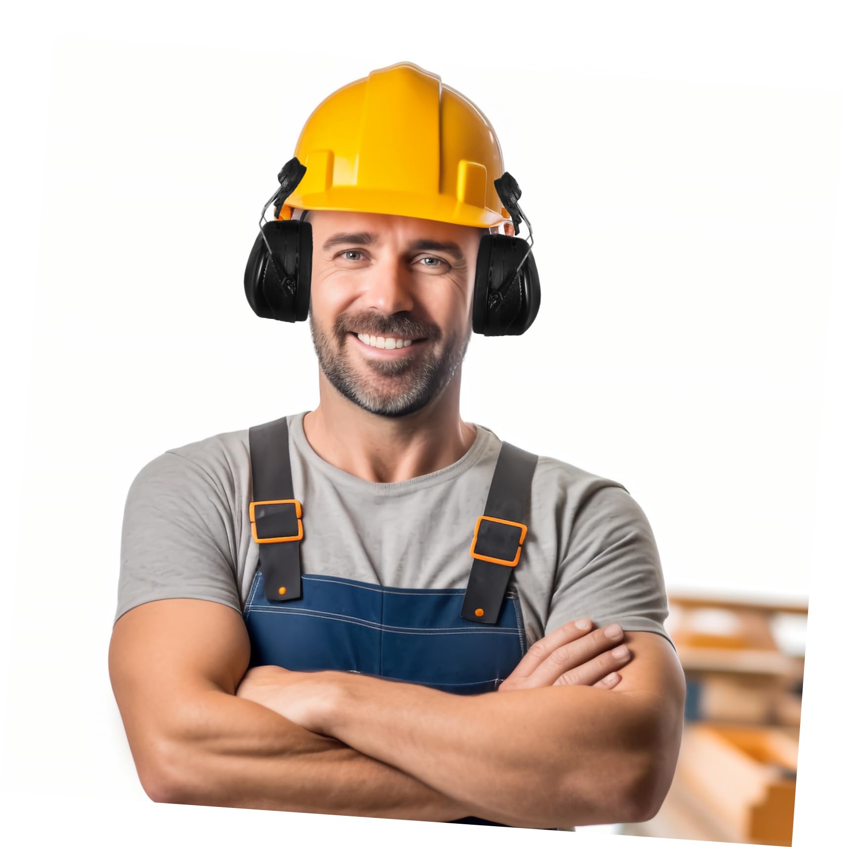 Cabilock Orejeras de Seguridad Industriales Acoplables al Casco, Protección Auditiva Reducción de Ruido, Ajustables y Resistentes, Accesorio para Obra y Trabajo en Entornos Ruidosos, Color