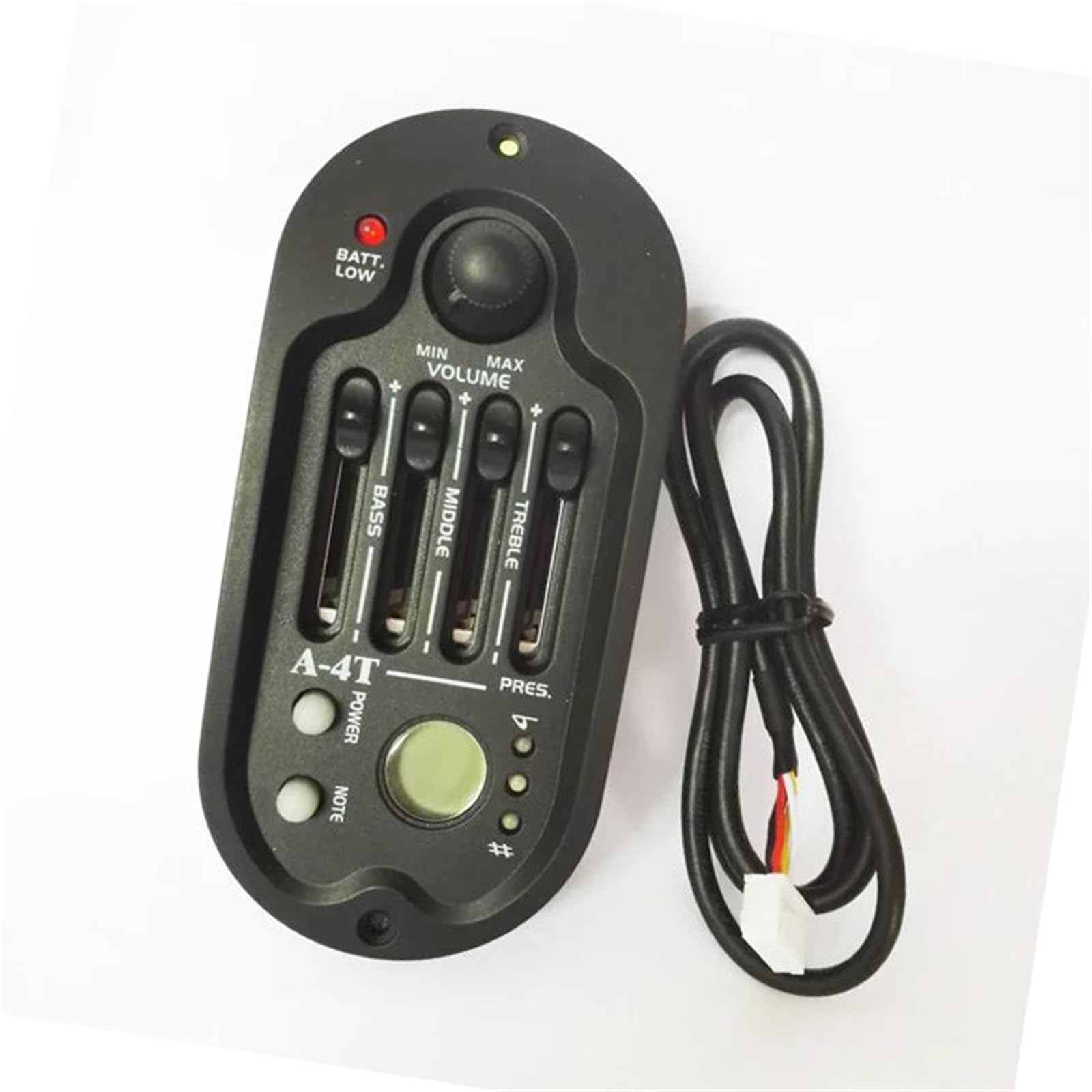 Preamplificatore per chitarra acustica ovale con equalizzatore a quattro bande e accordatore digitale rotondo Pickup Chitarra Acustica