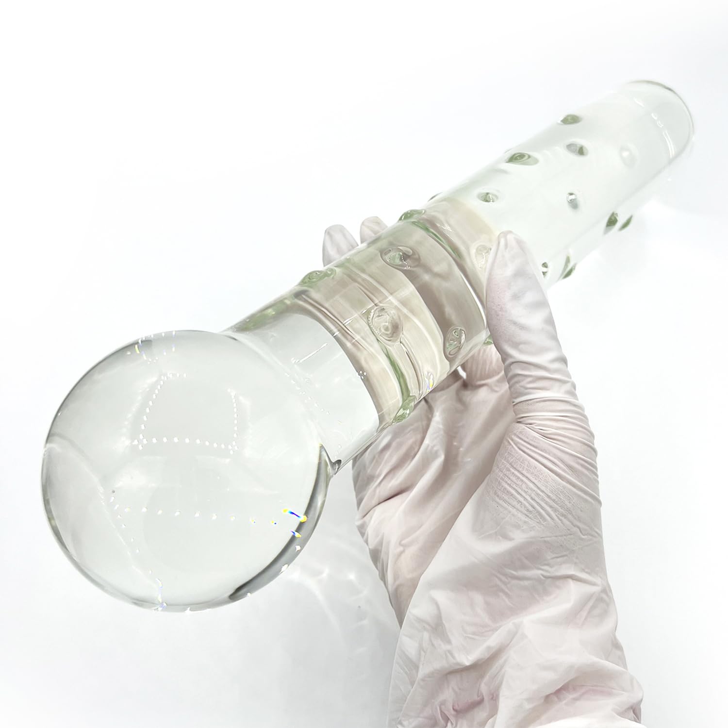 Big Glass Dildo Penis Glas Doppeldildos Glasdildo XXL Mit 7Cm Anal Perlen 31Cm Super Groß Buttplug Kristall Glas Analdildo Anal Plug Masturbation Sexspielzeug Für Frauen Männer,Clear,31cm