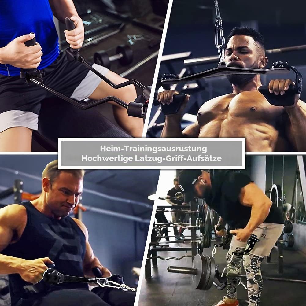 Rudergriff LAT Pull-Down-Aufsatz, Drehbar Fitnessturm Kabelzug Kabelzuggriff Fitness-Greifer für Gewichtheben an der Kabelmaschine, Training der Trizeps-Rückenmuskulatur, Heim- und Fitnessgeräte