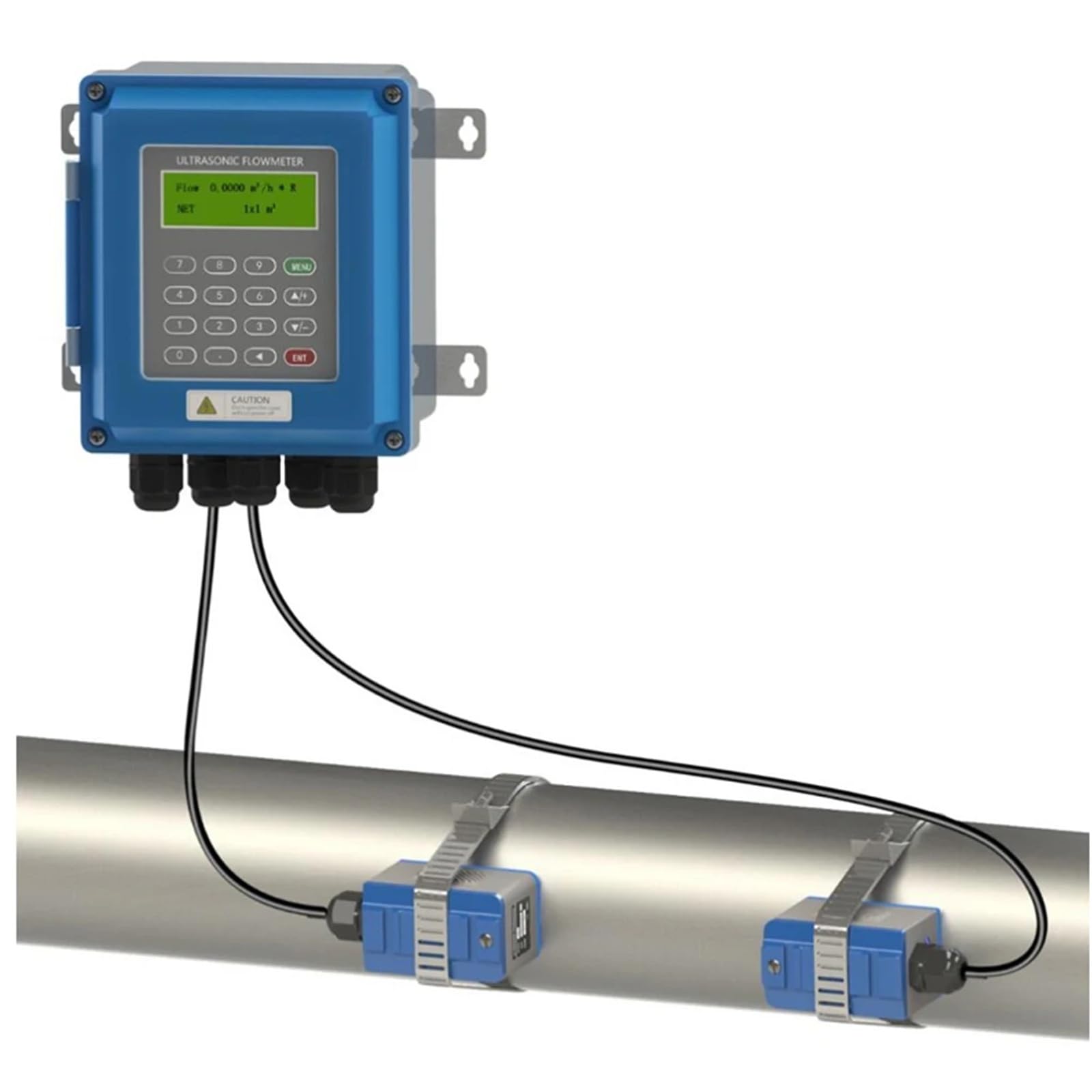 TUF-2000B Digitaler Ultraschall-Wasserdurchflussmesser mit Wandhalterung am TM-1-Wandler DN50mm-700 IP67 Präzise Messwerte(TM-1)