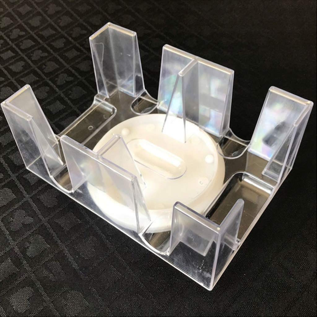 Tarjetero giratorio de 2/6 barajas, bandeja transparente para cartas de juego de canasta giratoria, soporte para cartas de juego