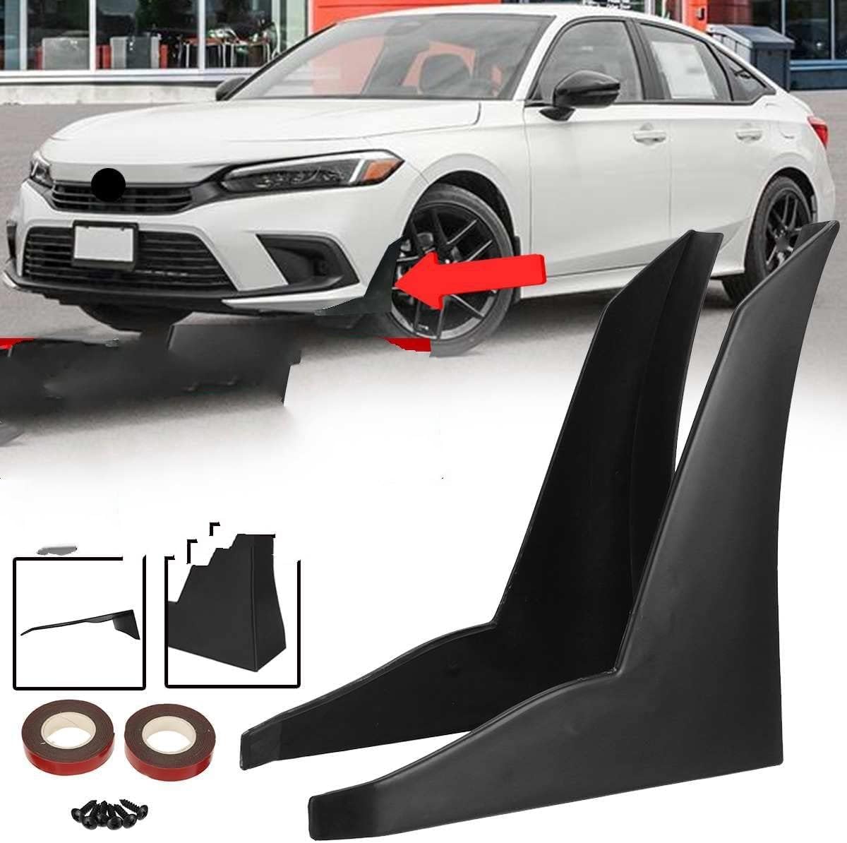 Coche Alerón Accesorios para Subaru WRX STI Impreza BRZ Legacy Outback Parachoques Delantero Canard Difusor Divisor Aletas Valence Spoiler Cuerpo Kit.,A