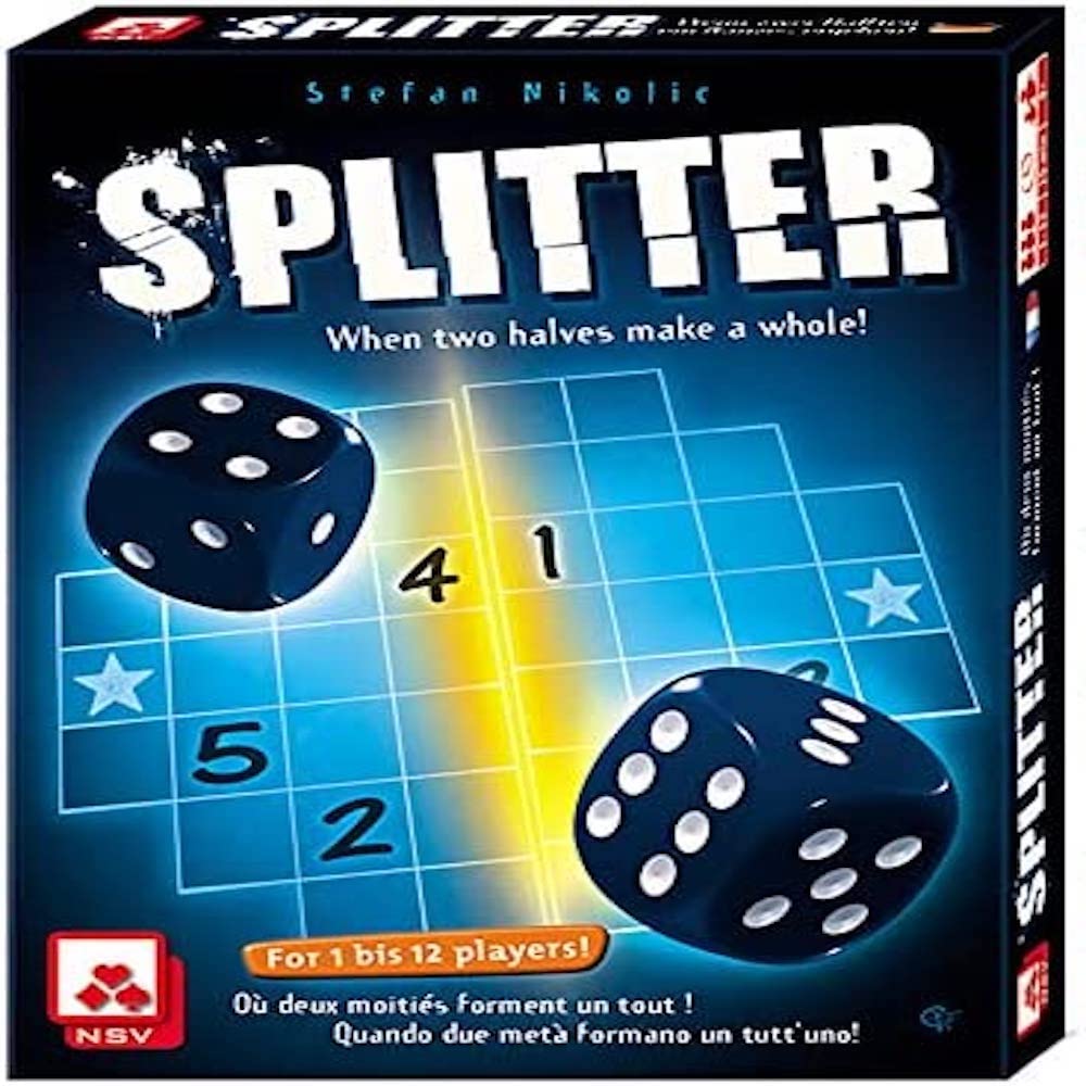 Jeu De Dés Splitter – Roll & Write Symétrique – 1 à 12 Joueurs – Dès 8 Ans – Partie 15 Min – Règle Simple Et Addictive