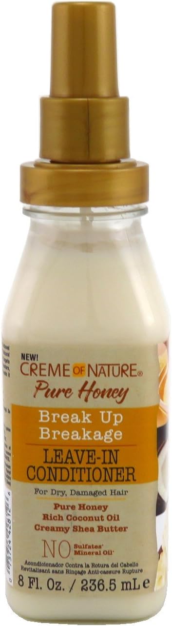 Creme Of NaturePure Honey Leave-In Conditioner 8 Ounce Pump (236ml) (3 Pack)
