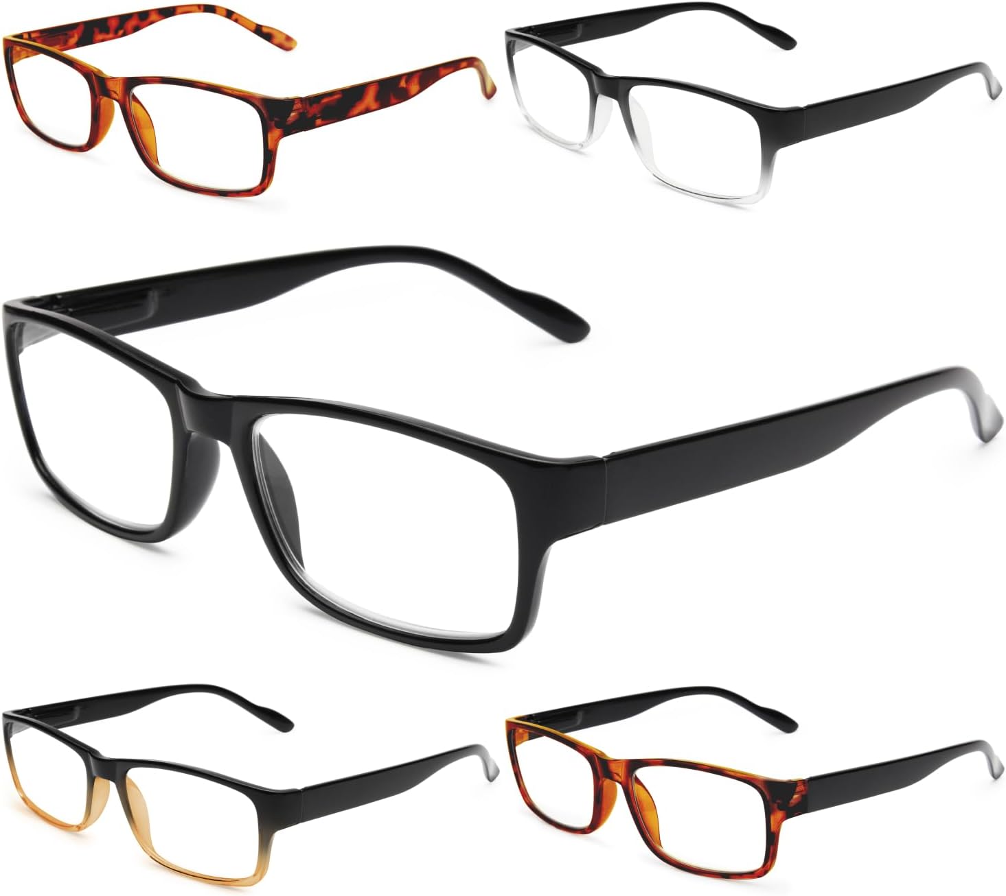 Gaoye Professional Reading Glasses for All Day - Computer Readers with Blue Light Protection - Value Pack B3 Turtle Mix 2.0 x