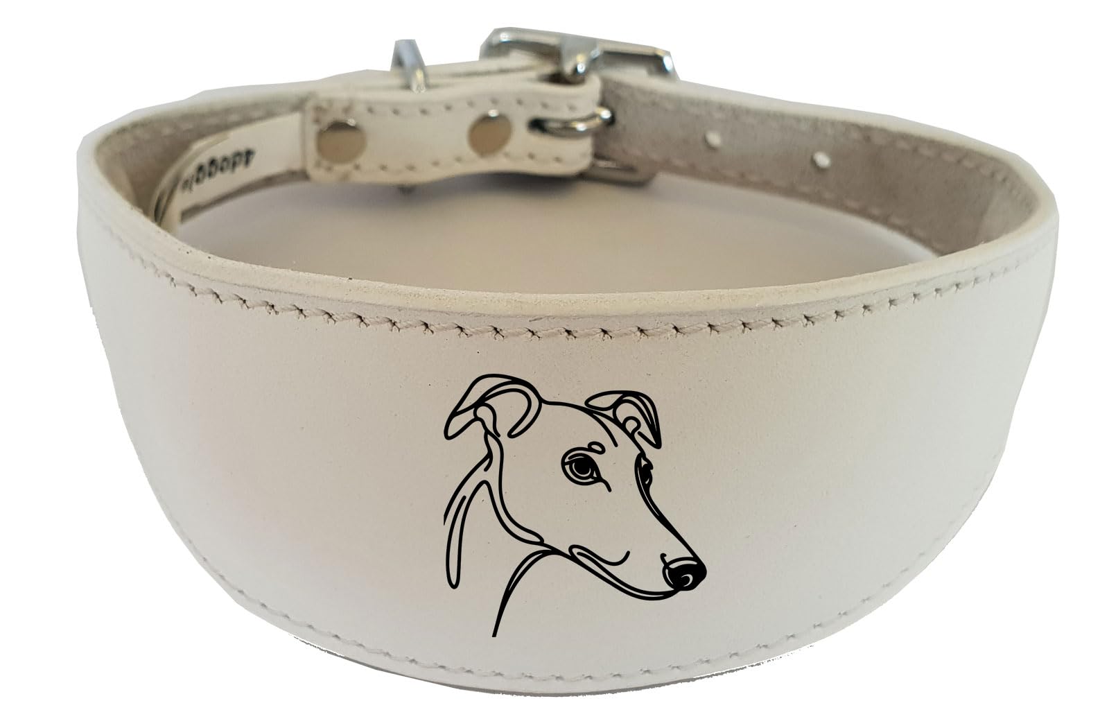 Sighthound Greyhound and Whippet Collar, Luxury Padded Leather, Handmade in the UK, NL31