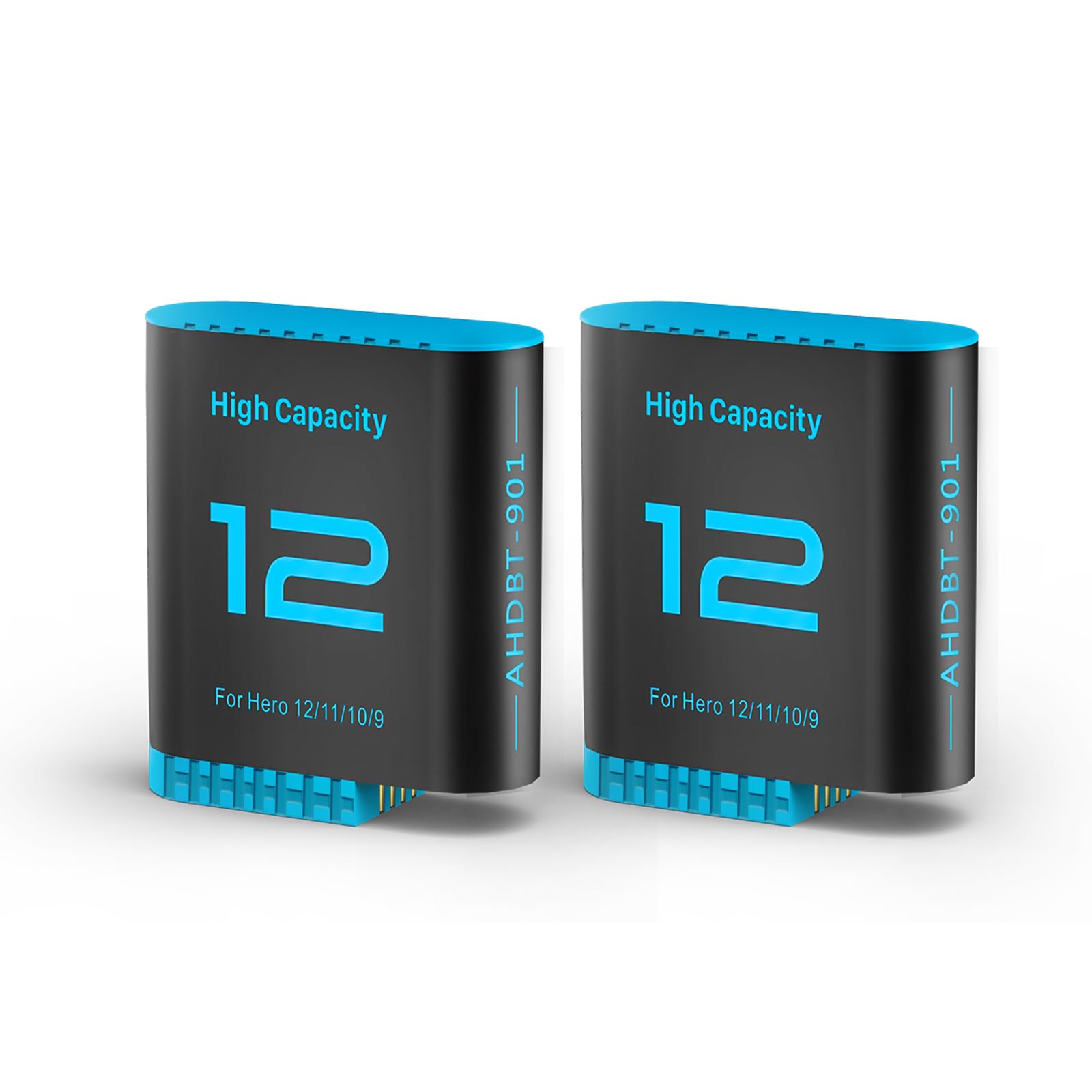 Hero12 Lot de 2 Batteries de Rechange 2580 mAh pour GoPro Hero 12 Hero 11 Hero 10 Hero 9 Black (sans Chargeur + 2 Batteries)