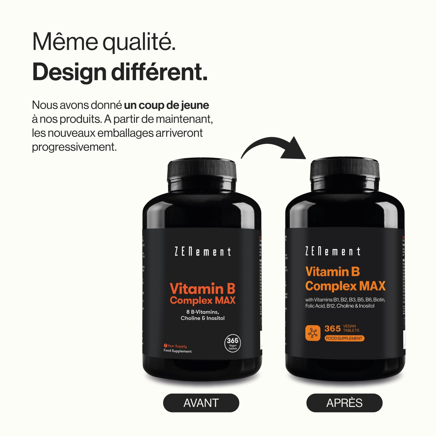Complexe Vitamines B MAX, 365 Comprimés | 8 Vitamines B + Choline & Inositol | Aide à Réduire la Fatigue et Contribue au Bon Fonctionnement Mental et à Celui du Système Immunitaire | Végan | Zenement