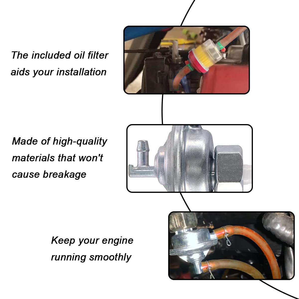 ZAMDOE 3-Wege-Benzinhahn GY6 50cc-150cc Für Roller - Unterdruck-Ventil