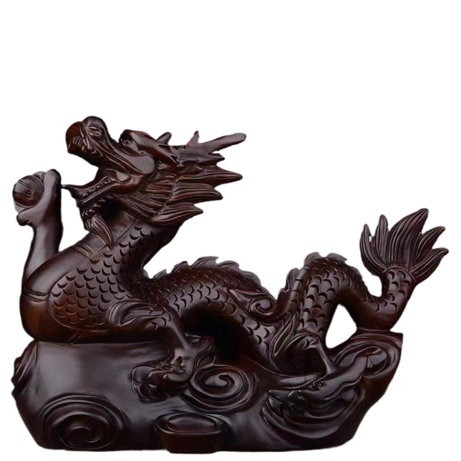 Aottsd Mazu Mini Statue Boxwood Office Desktop Feng Shui Tabletop Figurine 10Cm
