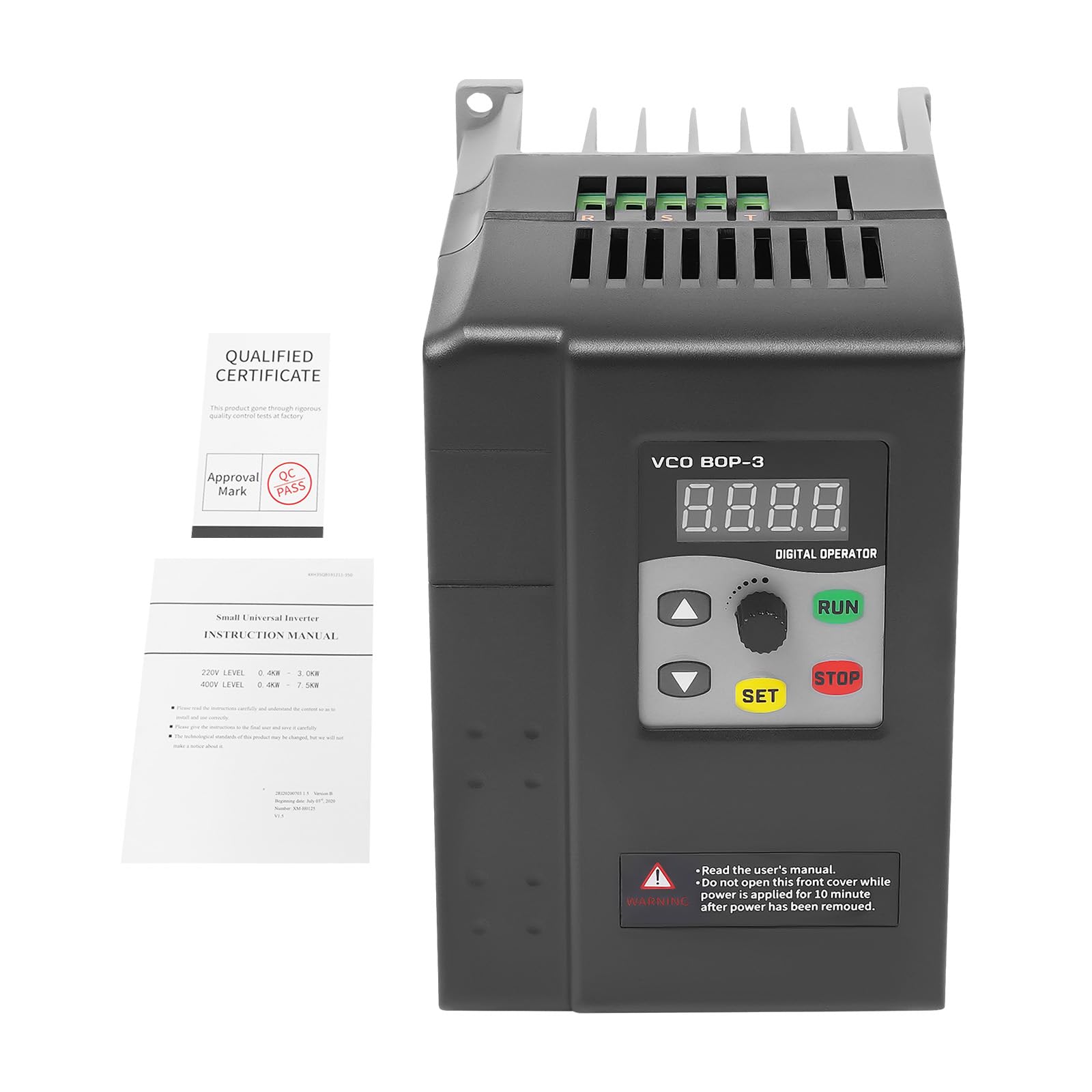 Frequenzumrichter 380V 2.2KW 3 Phase Drehzahlregler Spannungsregler mit V/F Steuerung, 50m Fernbedienung, 8-fachem Schutz, Variable Frequency Driver für Pumpen Ventilatoren Industriemaschinen