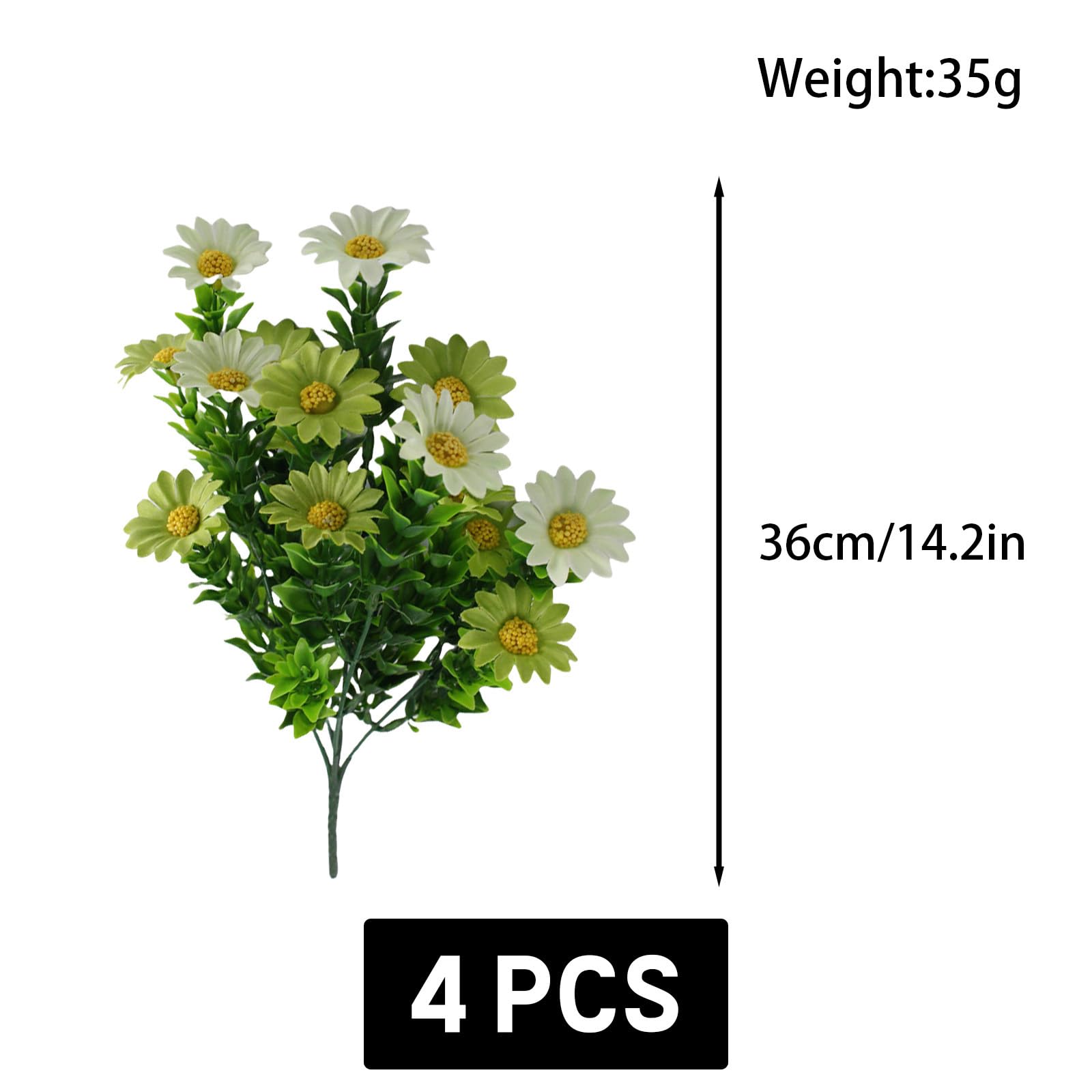 astylishome Outdoor Artificial Flowers 60 Pcs Faux Daisy Fake Plants Wedding Party Bouquets Decoration Real Touch Flowers that Look Real DIY Home Garden 2013 - Image 3