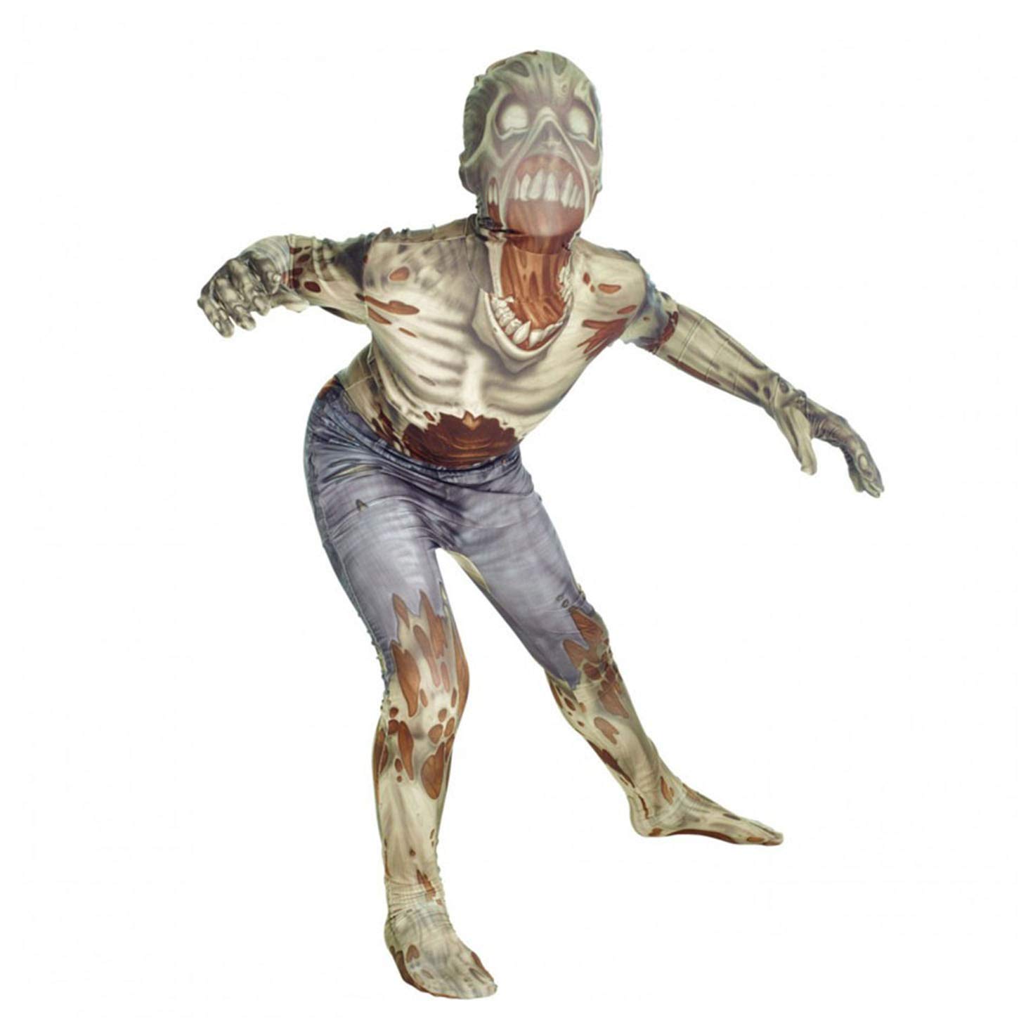 Morphsuits Kombinezon Zombie Potwora dla Dzieci - Brązowy Halloweenowy Strój Żywego Trupa, Rozmiar L