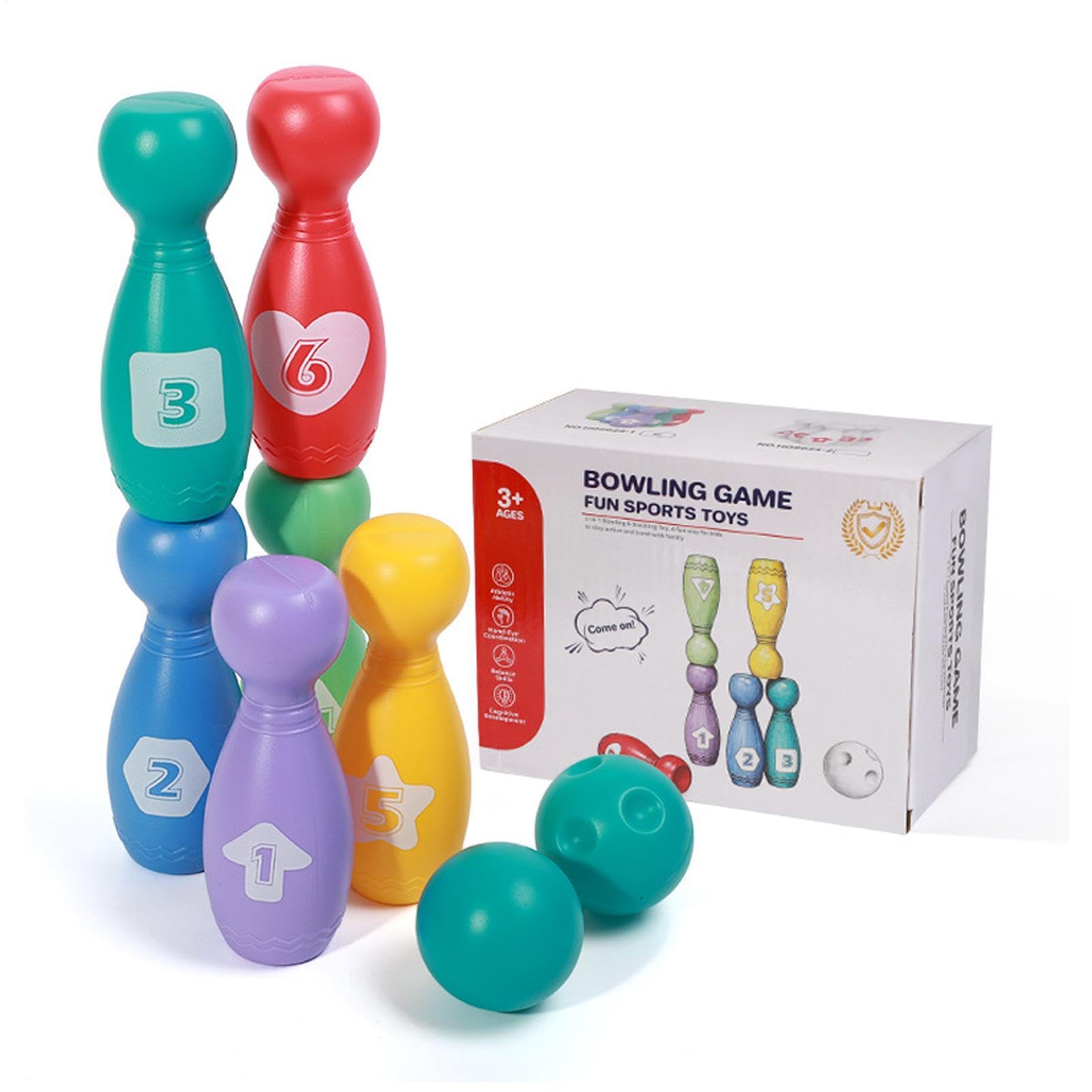Generico Bowling Set, Educational Fun Playset, 7.09x5.39 Inches Sports Toy with Portable Design, Sturdy ABS Pins Kit, Garden Games with Colorful Style, Backyard Activity for Children Boys