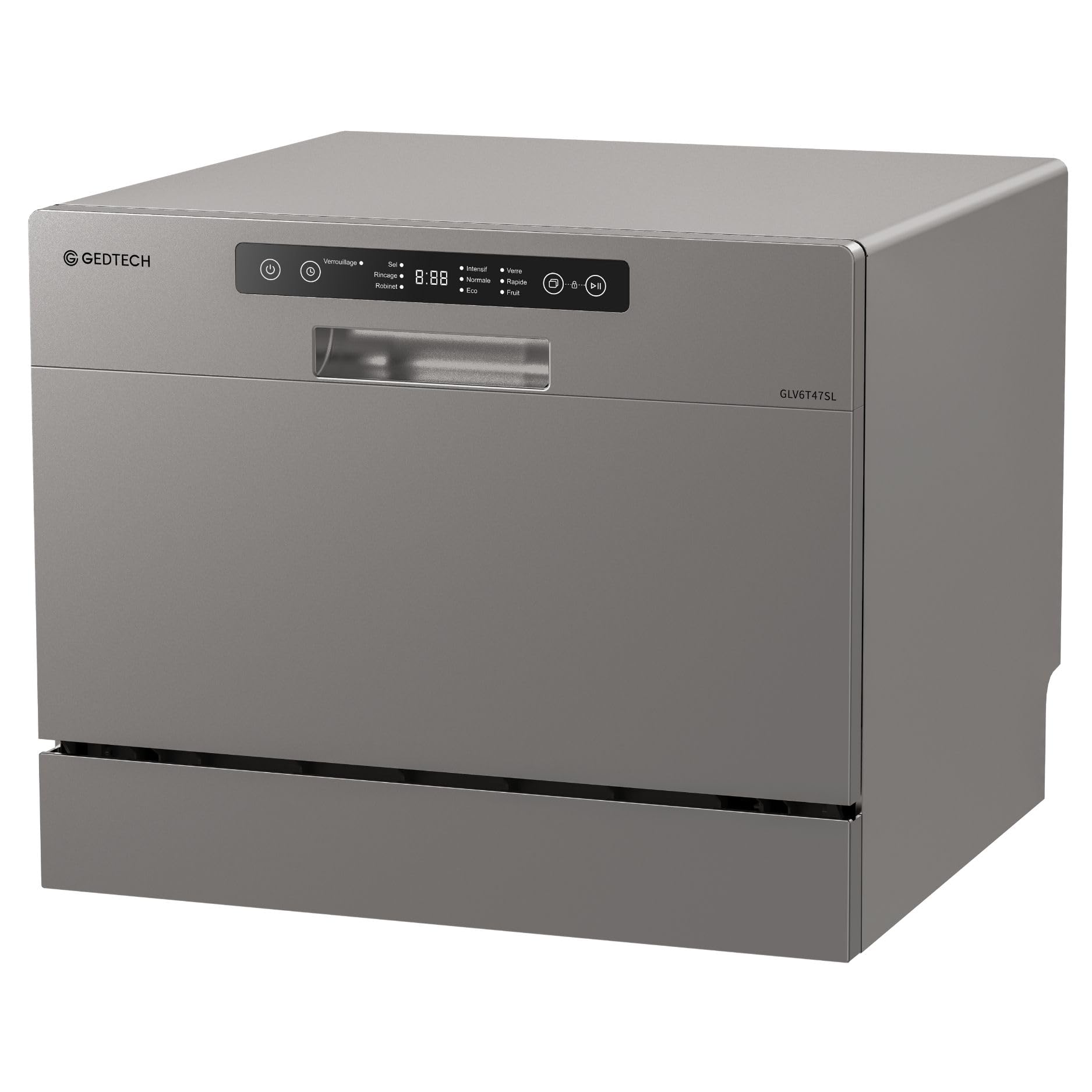 GEDTECH Lave-vaisselle Table Top GLV6T47SL 6 couverts 47 dB Départ différé