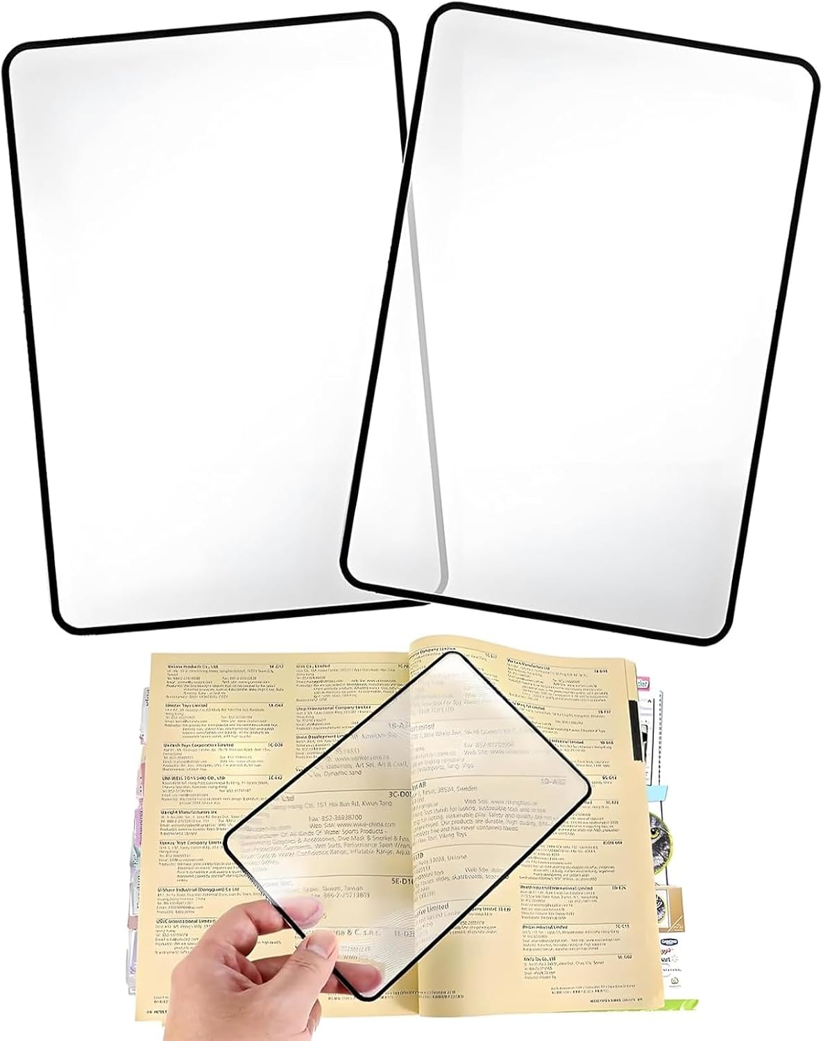 Pack of 2 Full Page Reading Magnifiers A5 Magnifying Glass for Whole 3 x Reading Aid for Seniors to Carry Magnifying Glass Reading Magnifiers for Elderly and Visually Impaired People for Reading