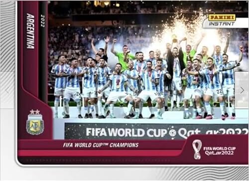 2022 Panini Instant World Cup Argentina Team Card with Lionel Messi 119- FIFA World Cup Champions -Soccer Trading Card- Argentina - Print Run of