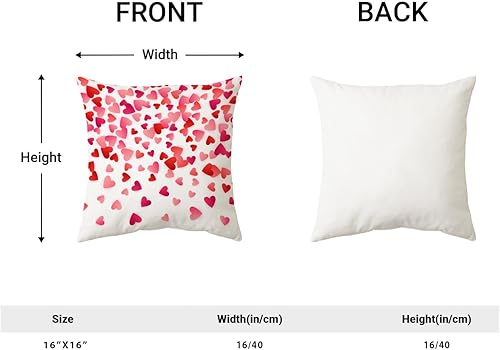 Miniatura 9 de Juego de 2 fundas de almohada de San Valentín de 18 x 18 pulgadas fundas de almohada cuadradas decorativas para el día de San Valentín día de la