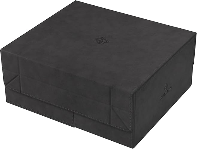 Gamegenic Game's Lair 600+ Convertible Deck Box - Double-Sleeved Card Storage, Holds up to 600 Cards, Premium Card Game Protector, Nexofyber Surface, Black Color, Made - Black