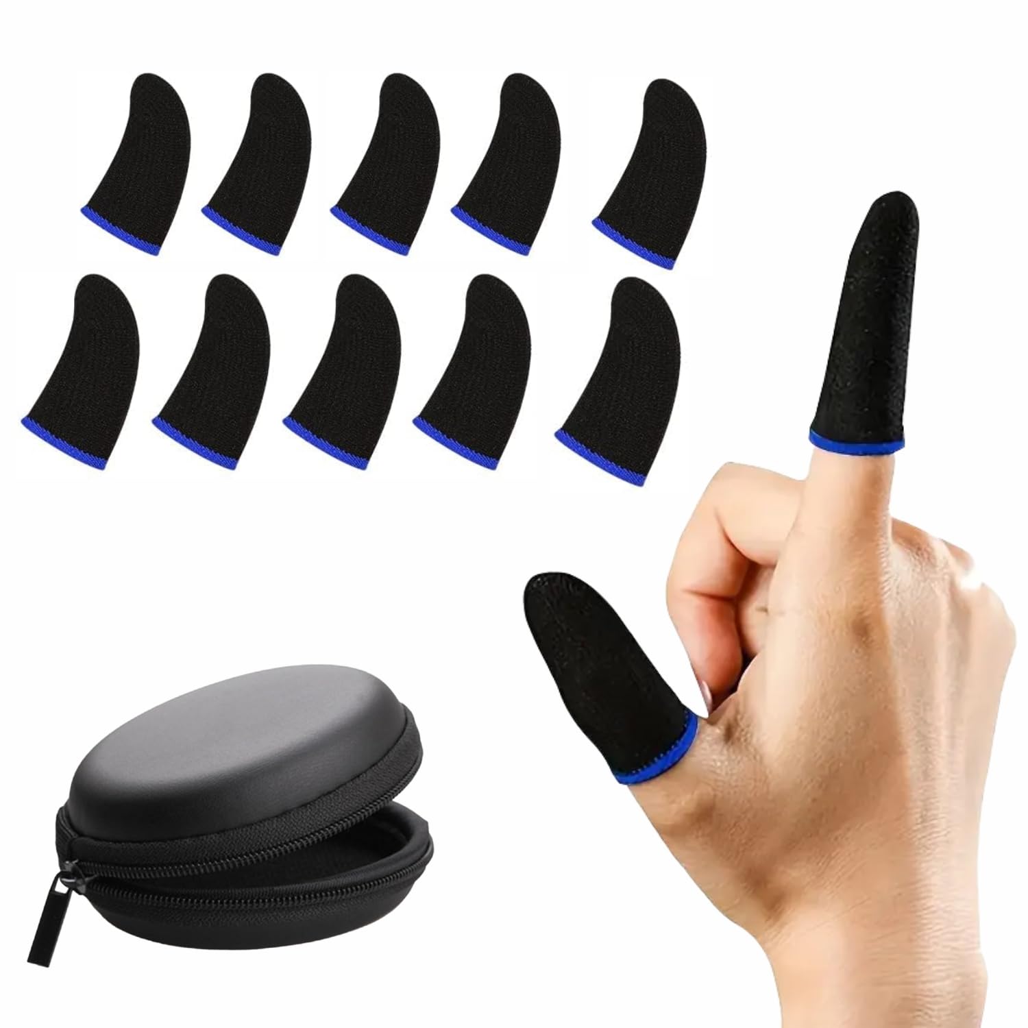 Humble Gaming Thumb & Finger Sleeves for PUBG, Fortnite & Mobile Games – Anti-Slip, Sweat-Proof, Non-Fingerprint, High Precision Thumb & Finger Sleeves, Universal Fit - 5 Pairs (10 Pcs) & Carry Case-image-49