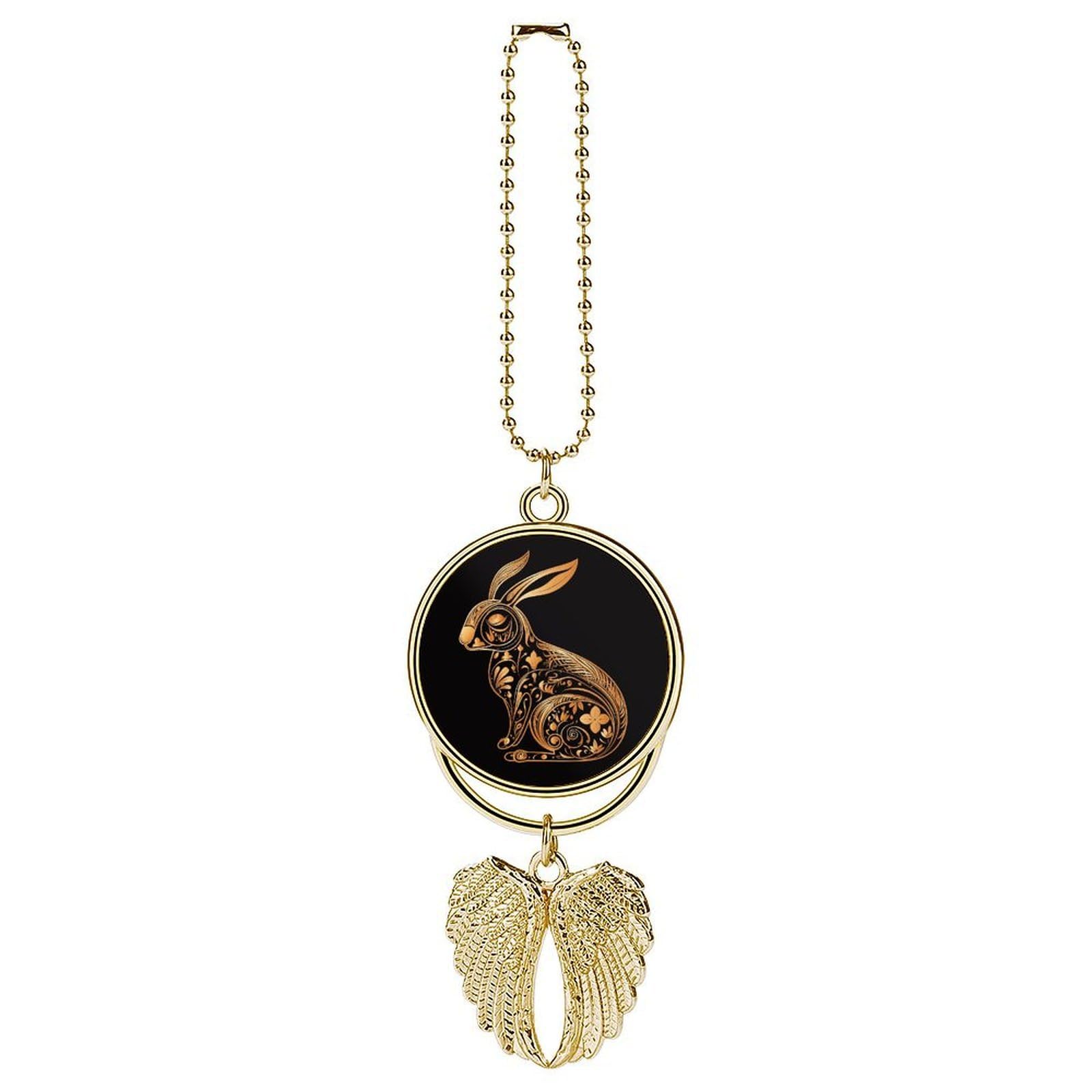 Rabbit Icon Car Charm Alloy Car Rear View Mirrors Hanging Ornaments Stylish Car Pendant Funny Auto Hanging Accessories Car Hanging Ornaments Gift for Women Men