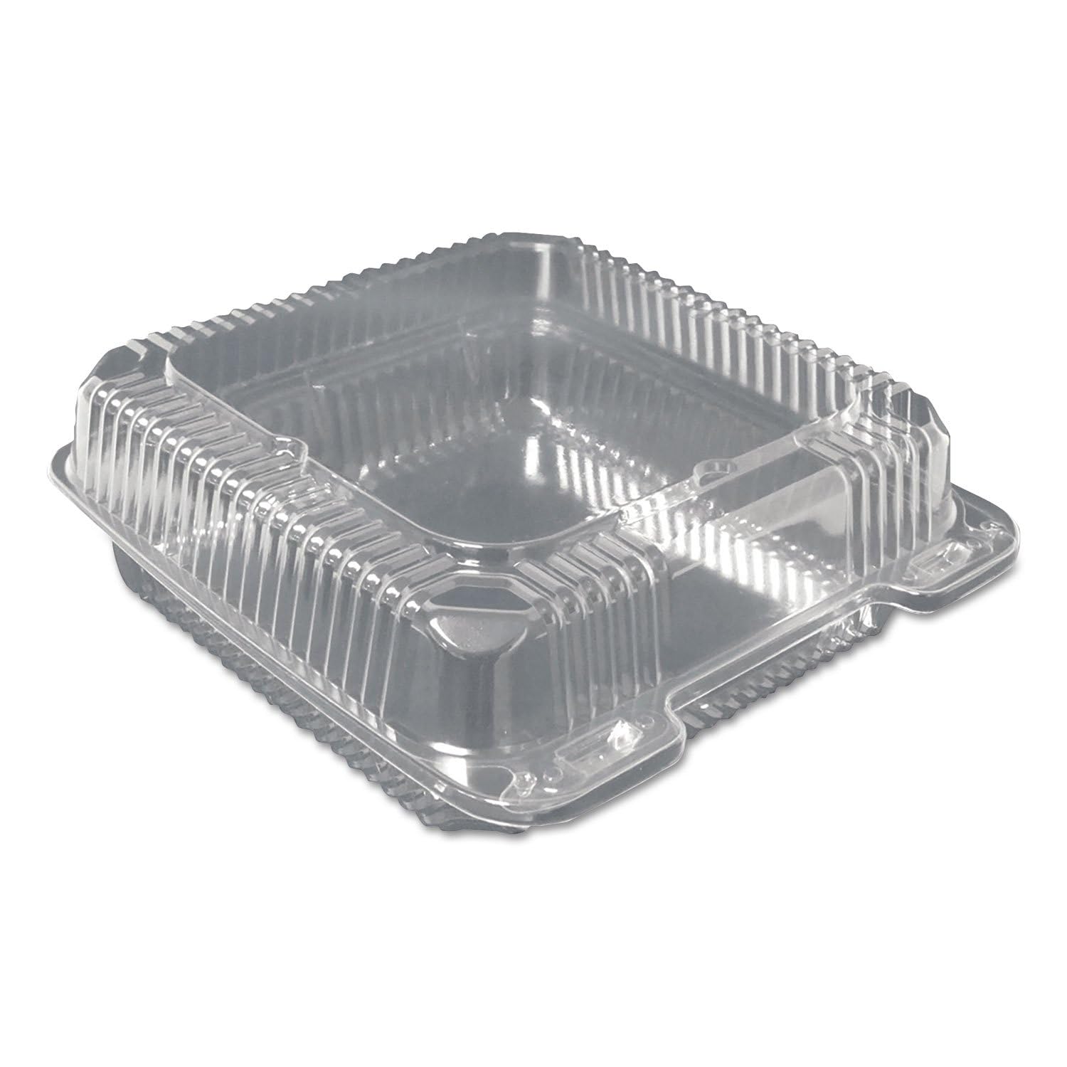 Durable Packaging 9" x 9" x 3" Clear Hinged Plastic Food Bakery Take-Out Container (pack of 50)