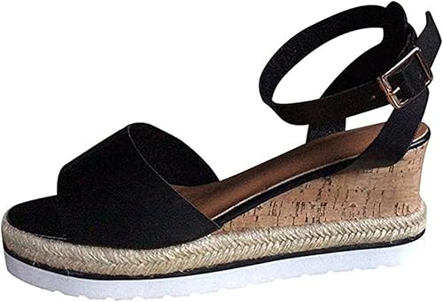 Ladmiple Sandalias de verano para mujer 2023 con plataforma, sandalias de cuña con puntera abierta, informales, cómodas, para fiesta en la playa,