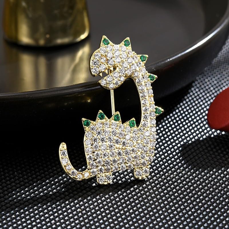 Image of Dinosaur Brooches for Women 18K Gold Plated Dinosaur Brooch Pin Cute Dino Jewelry Gift for Mother Wife Daughter