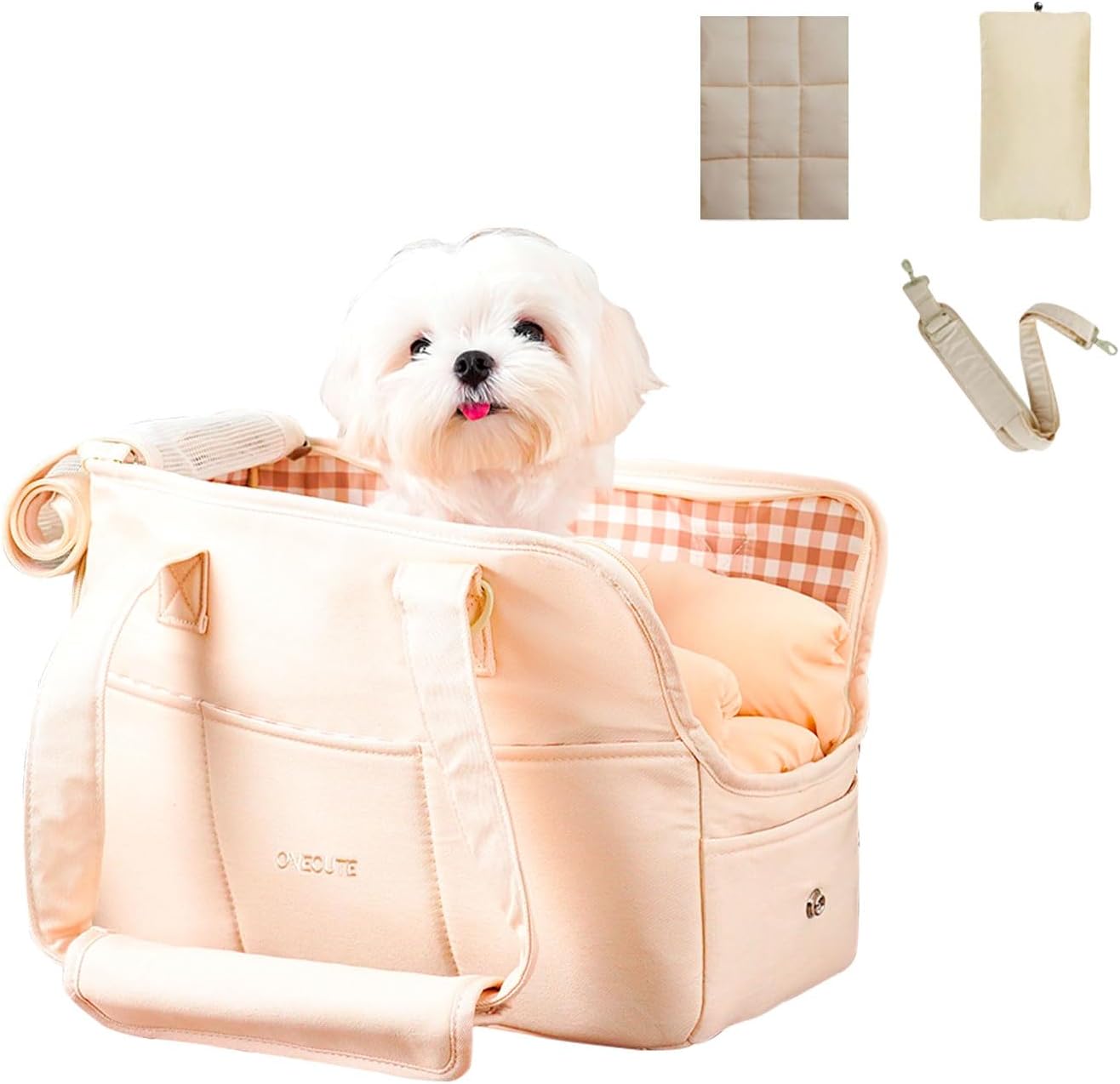 Pet Carrier for Medium to Large Cats and Small Dogs, Accommodates Dog Carrier Weighing up to 18 lbs, Soft Sided Foldable Soft cat Carrier, Foldable Travel Dog Carriers for Small Dogs (Beige, Large)
