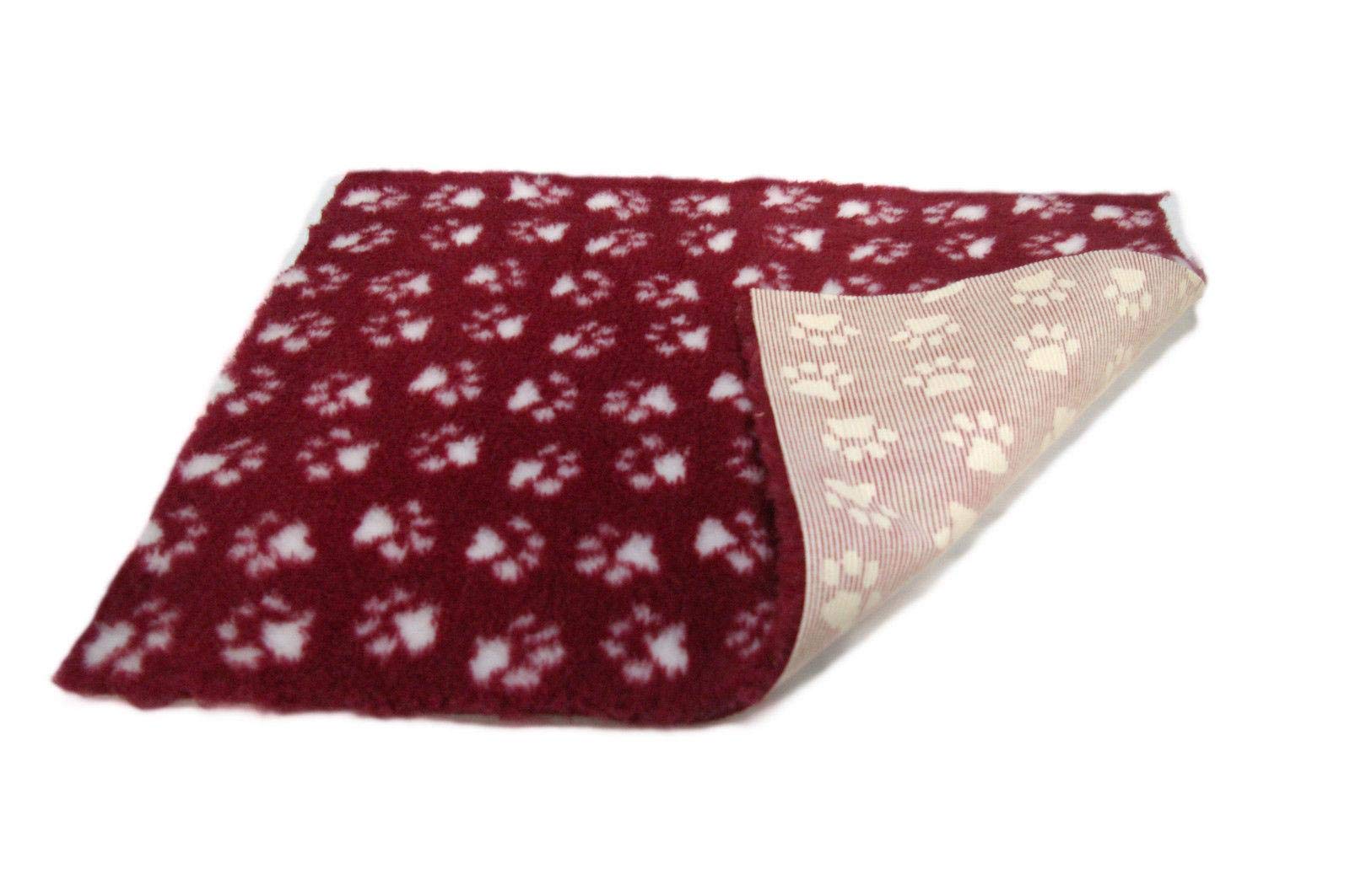 SoulPet Heather/White Paws Vet Bed NON-SLIP ROLL WHELPING FLEECE DOG PUPPY BEDDING