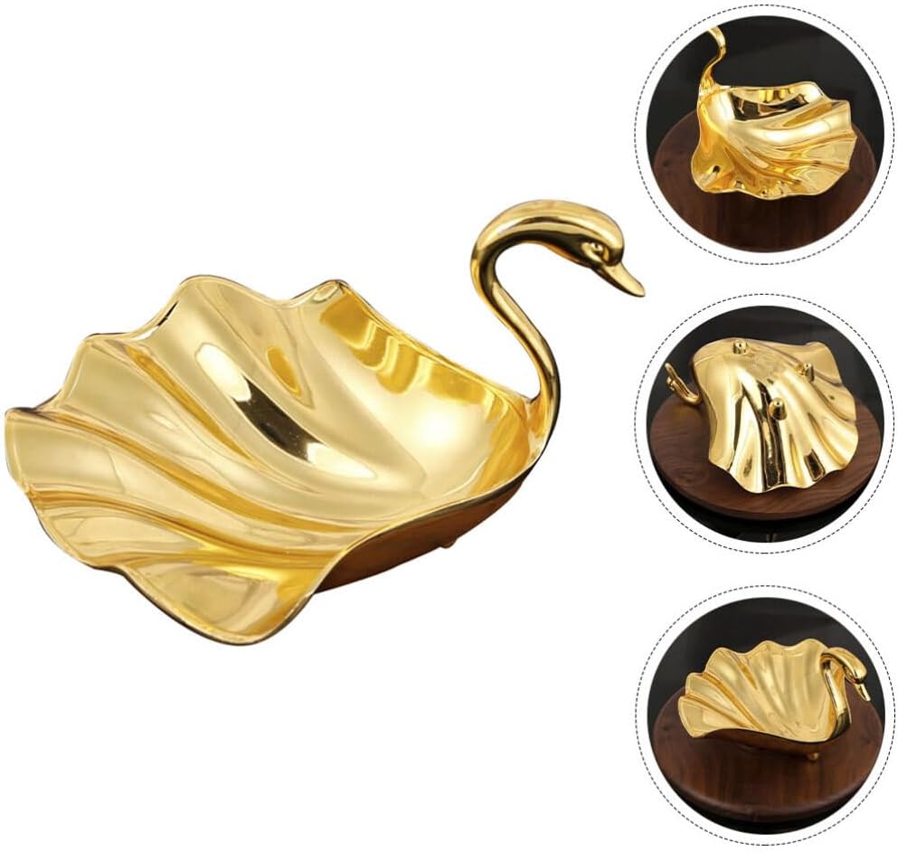 OSALADI Metal Tray Food Serving Dish Decorative Peacock Fruit Bowl for Snacks Candy and Jewelry Display for Parties Gatherings and Home Decor