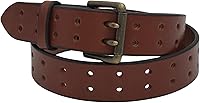 Handmade Amish Bridle Leather Belt - 1.5" Wide Double Prong Buckle, Premium Vegetable Tanned Genuine Leather
