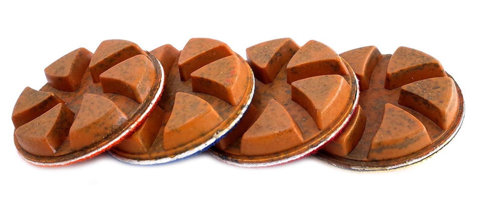 4 Unids/set Almohadilla De Pulido De Diamante De Enlace De Cobre Rígido Híbrido De 3 Pulgadas Para Suelo De Hormigón De Mármol De Granito Disco De Molienda Seco/húmedo,50