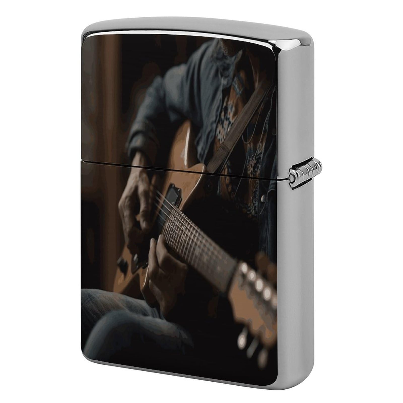 Btcowzrv Style Guitar Player Metal Lighter Case Sleeve Cover Holder