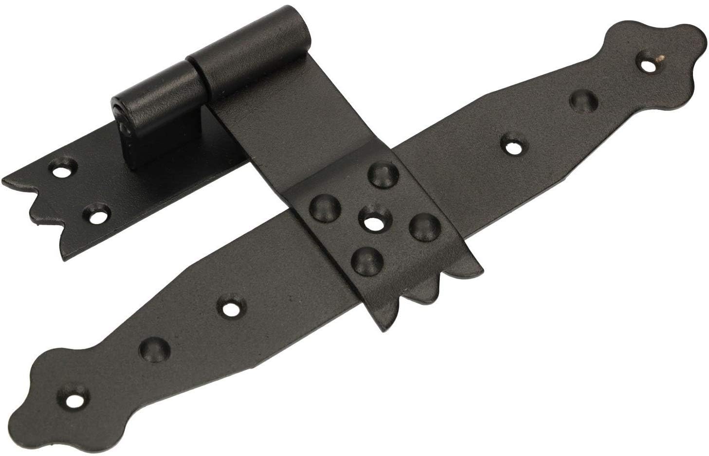KOTARBAU Mittelkreuzband 236 mm mit Kloben Ladenmittelband Fensterband Faltladen Pulverbeschichtet Schwarz Scharniere Möbel Türen Verbindung Torband (Packung mit 6)