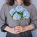 GREENTIME 13” Artificial Hydrangea Flowers Faux Hydrangea Bouquet with 7 Head 3.15” Tiny Hydrangea for Vase Wedding Bouquet Home Decor DIY Baby Shower Centerpieces Tables Decoration(Blue)