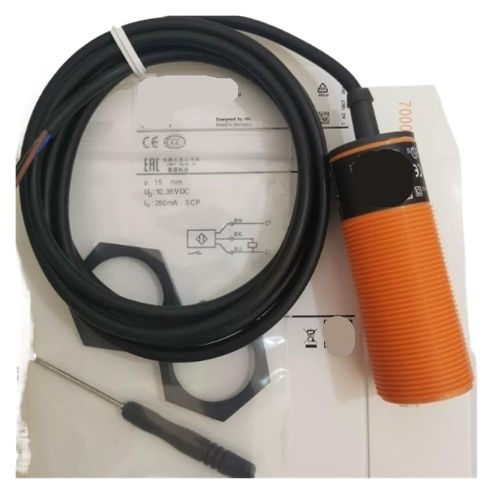 JHPWKRMU KI5001 Capacitive Proximity Switch Sensor PNP NC M30 10-36VDC