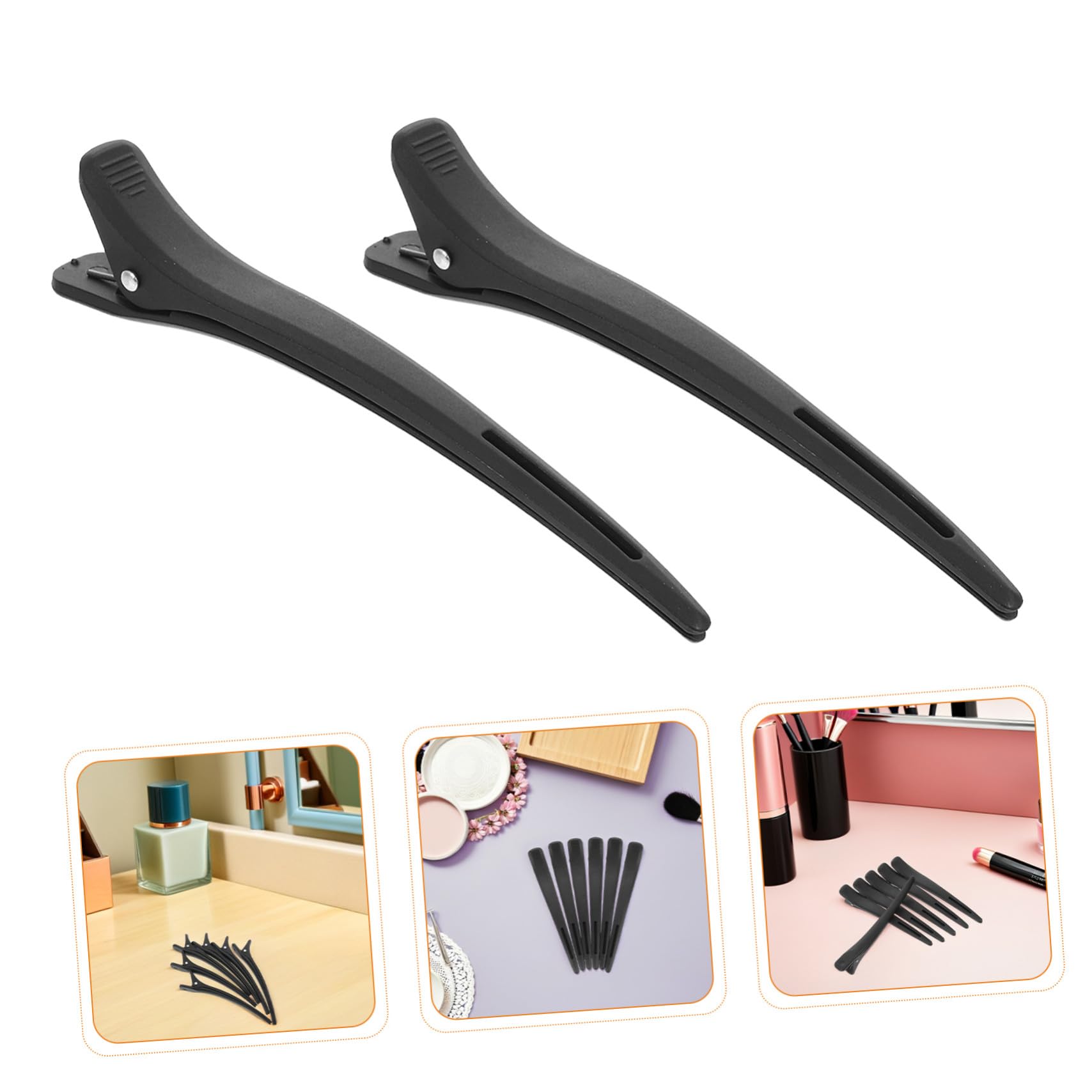 20 Pezzi Mollette Capelli Donna Becco d Anatra Nere Fermagli Parrucchiere senza Piega per Styling Colorazione e Piega Clip Sezione Capelli Professionali per Salone e Uso Domestico