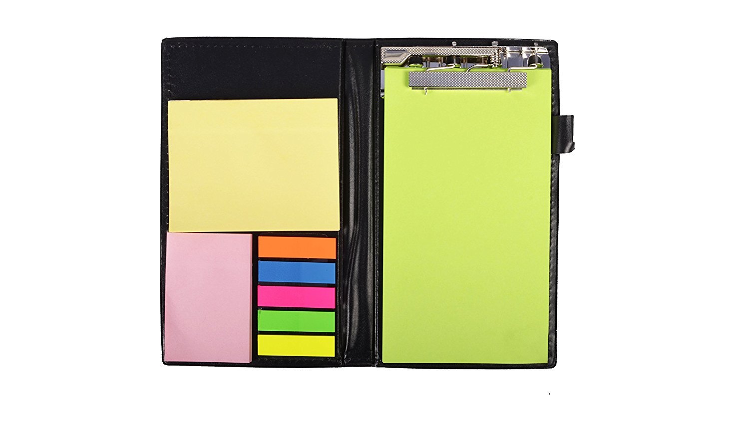 COI Memo Note Pad Organizer | Diary Style To-Do List Planner with Sticky Notes, Clip Holder & Pen | Desk & Office Organizer Notebook (Neon) 2