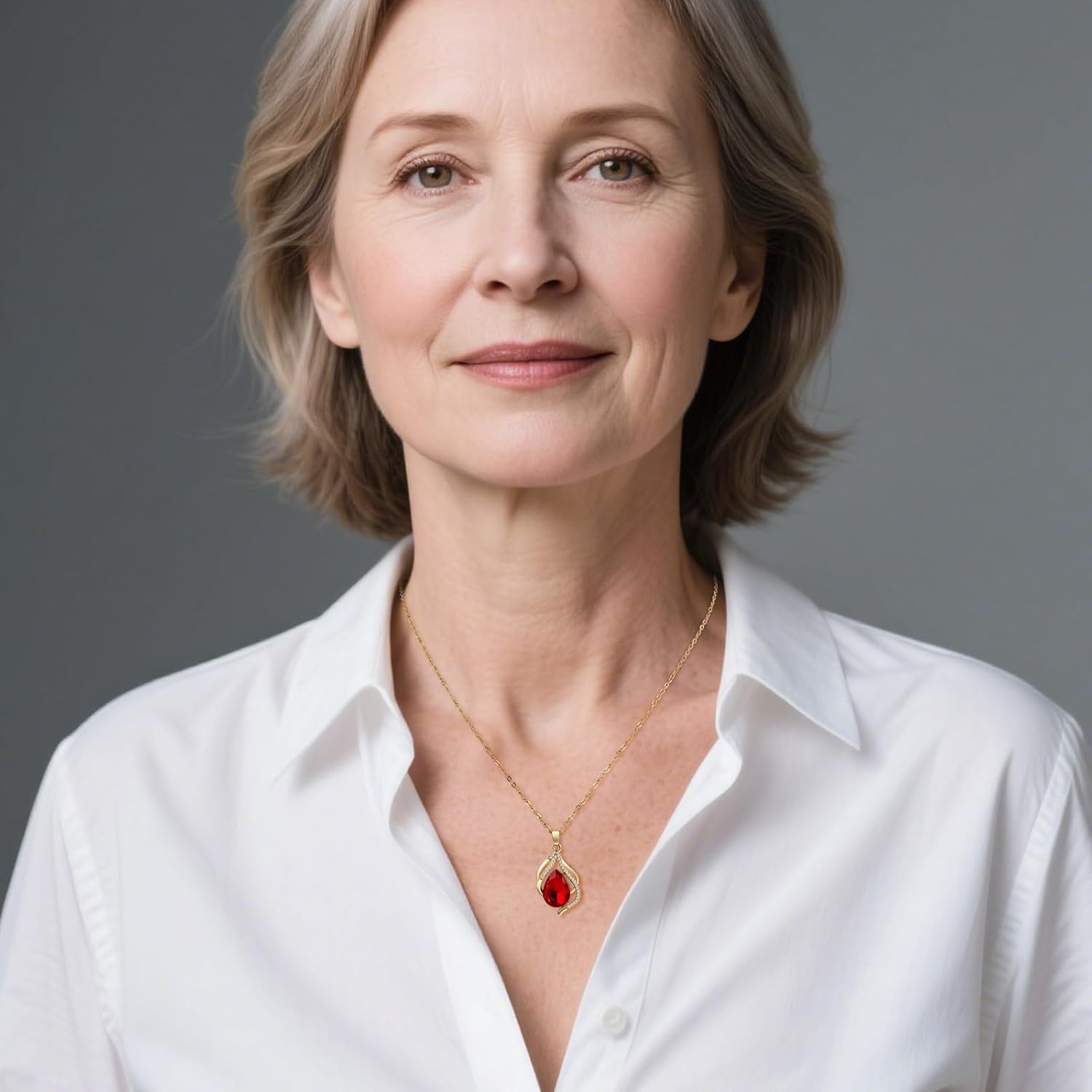 Gemstone Crysta Birthstone Necklace for Women, 14K gold plated Necklace for Women Non Tarnish with Emerald & Ruby Pendant, Dainty Women's Jewelry Gift for Birthday - Image 3