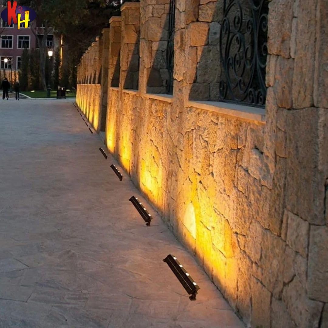 kh Solar 4 LED Warm White Wall Light, IP65 Waterproof Outdoor Solar Garden Light, Single Sided Up & Down Rotatable Wall Lamp, Solar Powered ABS Courtyard Lighting for Hotel, Yard & Exterior Walls