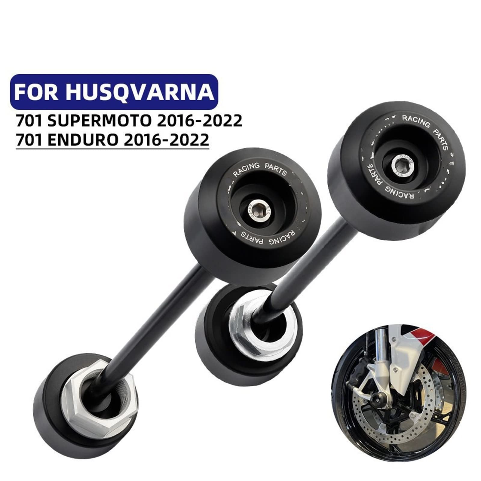 Forcella della Ruota Slider Protector per Husqvarna 701 Enduro 701 Supermoto Moto Anteriore ASSE Posteriore Crash Protector Accessori(Front And Rear)