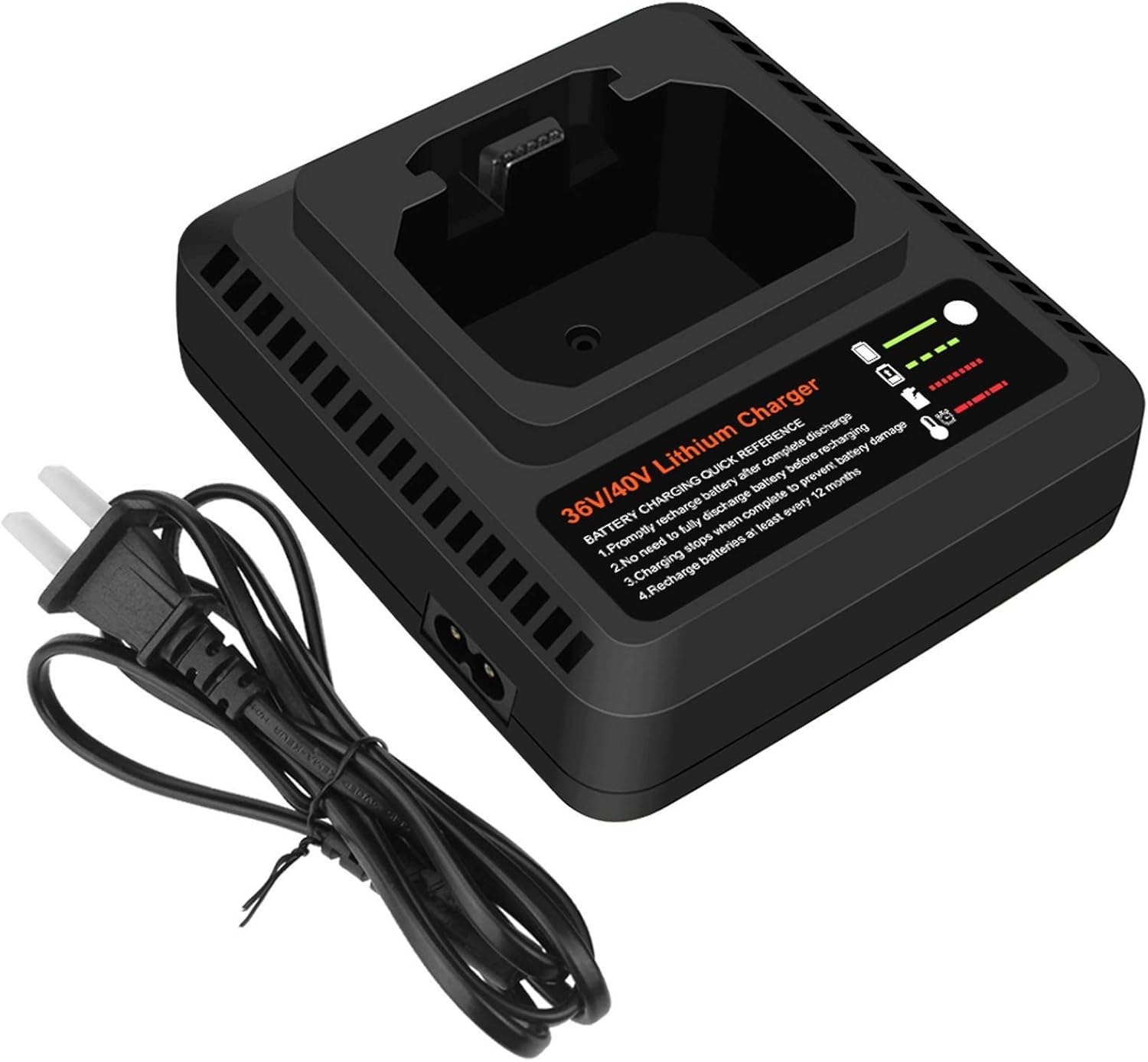 Fast Charger Replacement for Black+Decker LCS36 LCS40, Compatible with 36V 40V Max Lithium ion Battery LBXR36 LBX36 LBXR2036 LBX2040 Battery Charger - Image 6