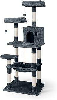 CAPHAUS 58-Inch Cat Tree, Smoky Grey