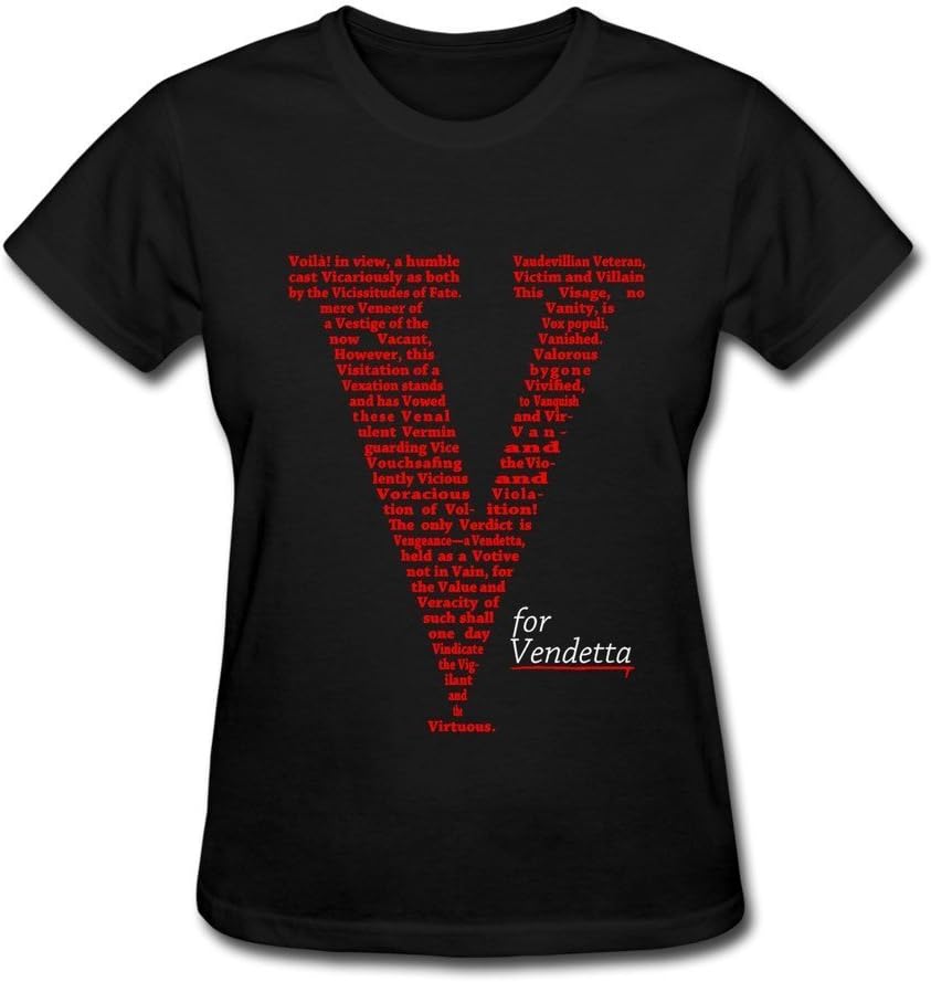 V For Vendetta Logo Womens Fashion T Shirt Black